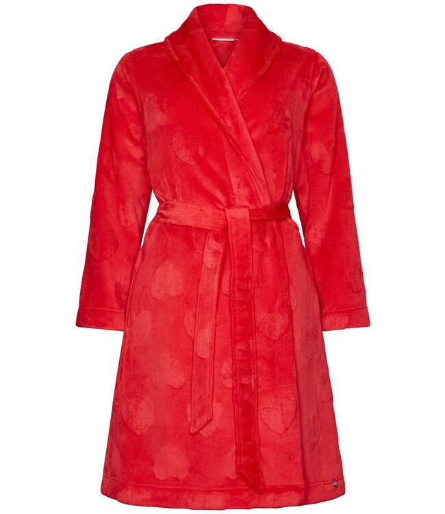 ladies soft flannel fleece wrap-over morninggown 'sweet hearts'