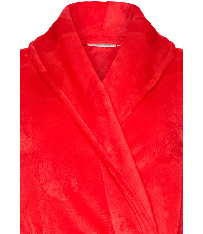 Zachte flanelfleece overslag dames ochtendjas 'sweet hearts'