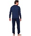 Heren pyjama van bio-katoen met lange mouwen en knopen 'geometric star'