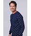 Heren pyjama van bio-katoen met lange mouwen en knopen 'geometric star'