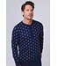 Heren pyjama van bio-katoen met lange mouwen en knopen 'geometric star'