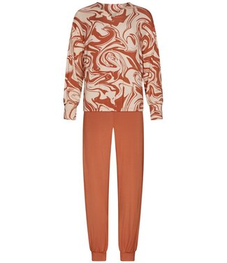 Pastunette Premium Luxe dames pyjama met lange mouwen 'watercolour art'