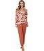 Luxe dames pyjama met lange mouwen 'watercolour art'