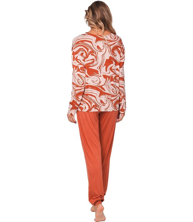 ladies luxury long sleeve pyjama 'watercolour art'