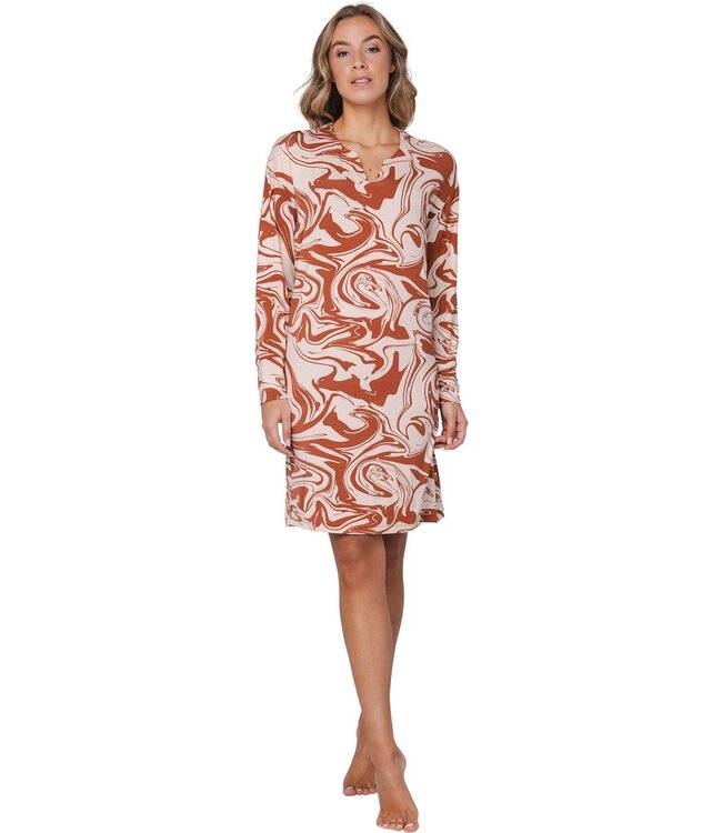 ladies luxury long sleeve nightdress 'watercolour art'