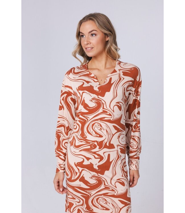 ladies luxury long sleeve nightdress 'watercolour art'