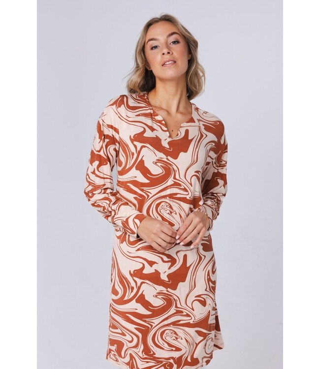 ladies luxury long sleeve nightdress 'watercolour art'