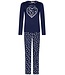 Rebelle Katoenen, blauwe pyjamaset voor dames met lange mouwen 'snow time'