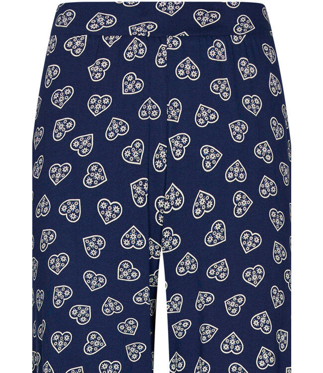 Katoenen, blauwe pyjamaset voor dames met lange mouwen 'snow time'