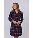 ladies full button cotton flannel nightshirt 'cool checks'