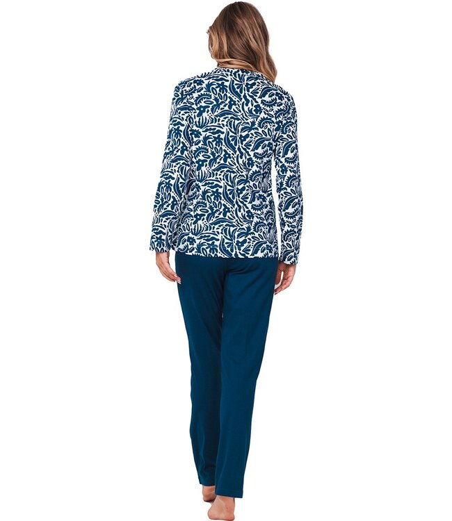 100% organic cotton long sleeve pyjama set with buttons 'arty leafs'