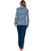 100% biologisch katoenen pyjamaset met lange mouwen en knopen ‘arty leaves’