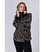 Warme, coral-fleece lounge-huispak met rits 'abstract art'