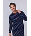 long sleeve organic cotton nightshirt with buttons 'geometric star'