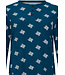 Blauwe dames lounge- pyjamaset van badstof 'forest flowers'