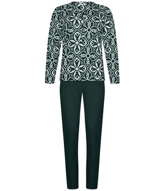 Pastunette Premium Groene pyjama met knopen 'boutique charm'