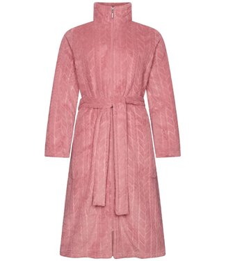 Pastunette Zachte fleece ochtendjas met ritssluiting ‘embossed weaves’ (110 cm)