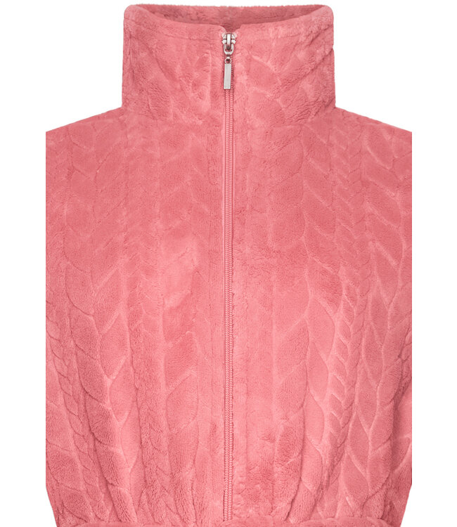 soft fleece morninggown with full zip 'embossed weave' (110cm)
