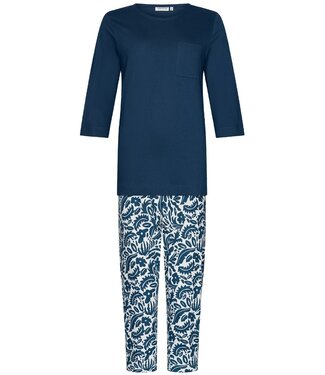 Pastunette Bio-katoenen dames pyjama met 3/4e lange broek ‘arty leafs’