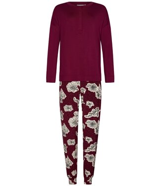 Pastunette Premium Luxe lounge dames pyjama met knopen 'bold blooms'