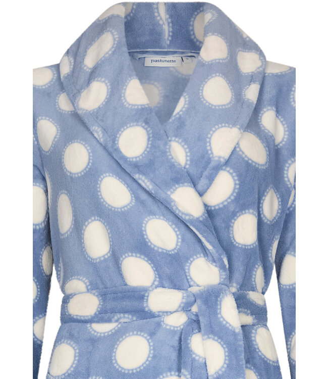 extra long, warm coral fleece wrap-over morninggown 'deeply dotty'