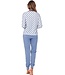 Lila-blauwe katoen badstof dames loungepyjama ‘deeply dotty’