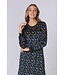 teal green soft velvet fleece home lounge dress 'abstract forest flowers'
