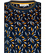 Blauwgroene lounge- huisjurk van zachte velours fleece 'abstract forest flowers'