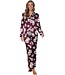 doorknoop dames pyjama van polyester-satijn mix 'bold blooms'