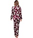 doorknoop dames pyjama van polyester-satijn mix 'bold blooms'
