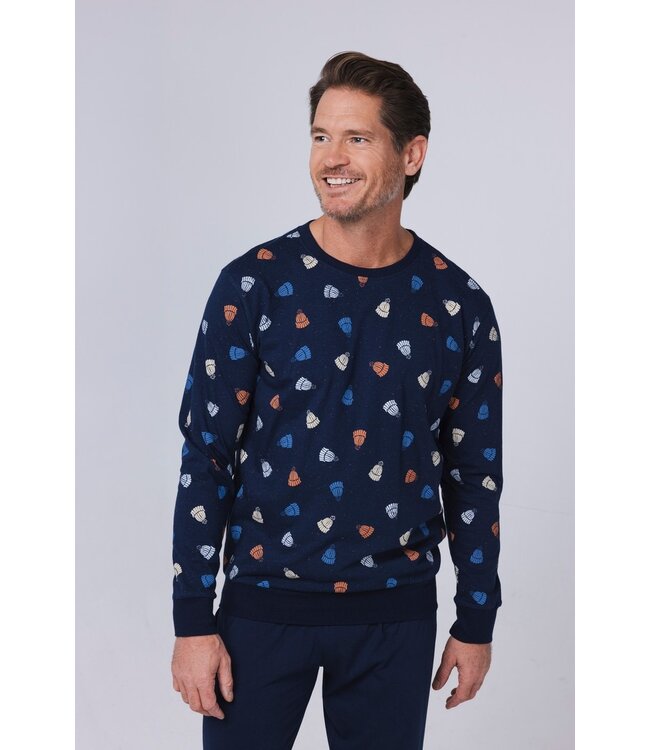 Heren pyjamaset van katoen-polyester-mix 'woolly hat'