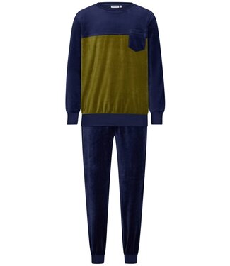 Pastunette for Men men's velvet home lounge suit 'modern square'
