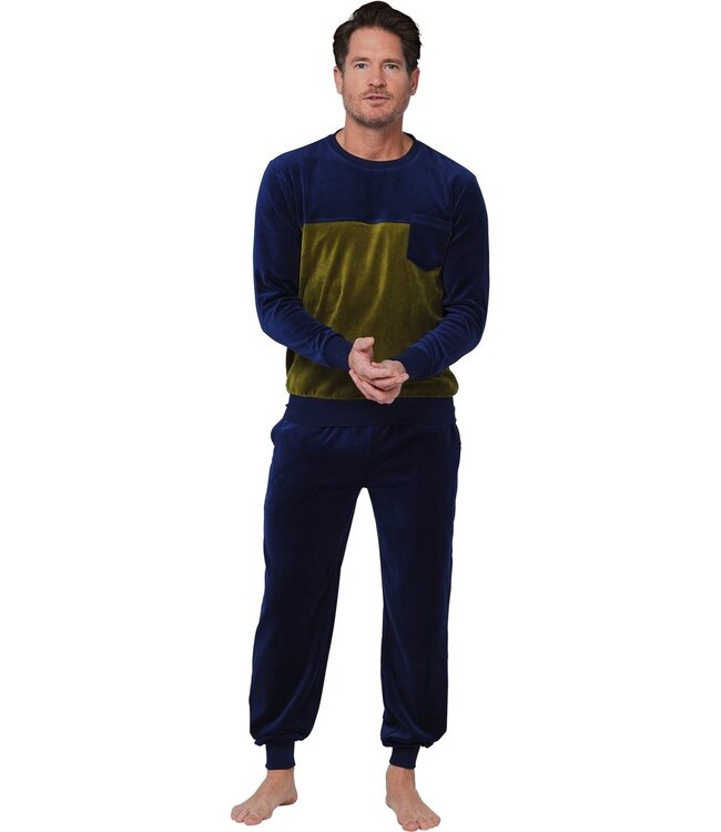 men's velvet home lounge suit 'modern square'