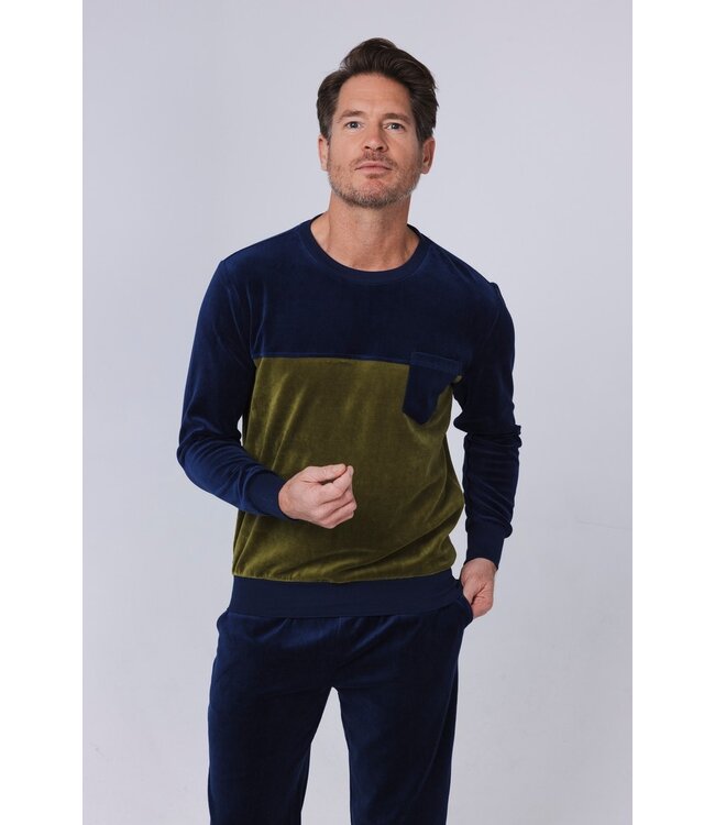 men's velvet home lounge suit 'modern square'