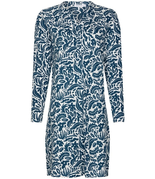 100% organic cotton long sleeve nightdress with buttons 'arty leafs'