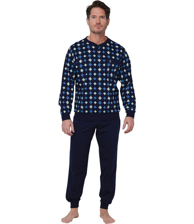 men's 100% cotton pyjama set with buttons 'groovy star'
