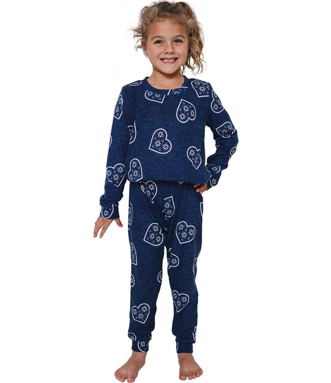 Warme fleece lounge-pyjama voor meisjes 'snow time'