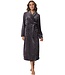 extra long soft flannel fleece dark grey wrap-over morninggown 'dotty circles'