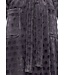 extra long soft flannel fleece dark grey wrap-over morninggown 'dotty circles'