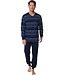 blauw gestreepte katoenen pyjama met V-hals 'comfort men'