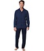 blauw geruite katoenen doorknoop pyjama 'comfort men'