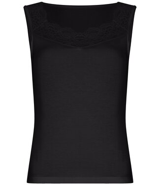 Pastunette Premium black v-neck sleeveless lace trimmed vest 'mix it women'