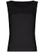 black v-neck sleeveless lace trimmed vest mix it women