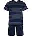 Pastunette for Men blue 'v' neck stripey cotton shorty set 'comfort men'