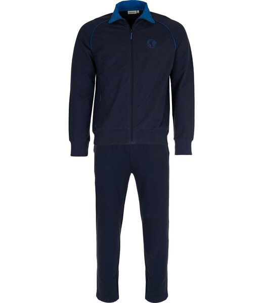 Pastunette for Men dark blue cotton french terry home lounge suit with full zip comfort men