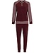 Pastunette donkerrode katoenen badstof pyjama met knopen 'comfort stripes'