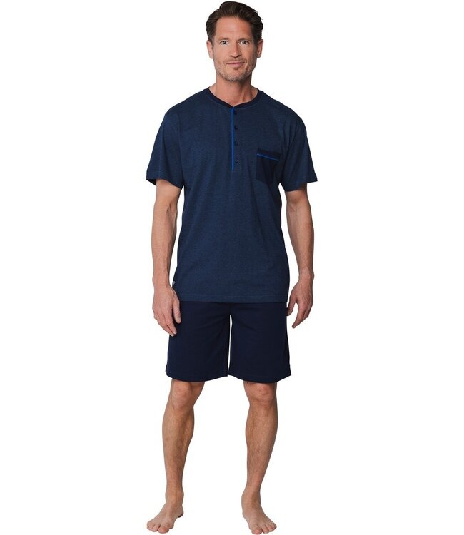 blue cotton shorty set set with buttons 'comfort men'