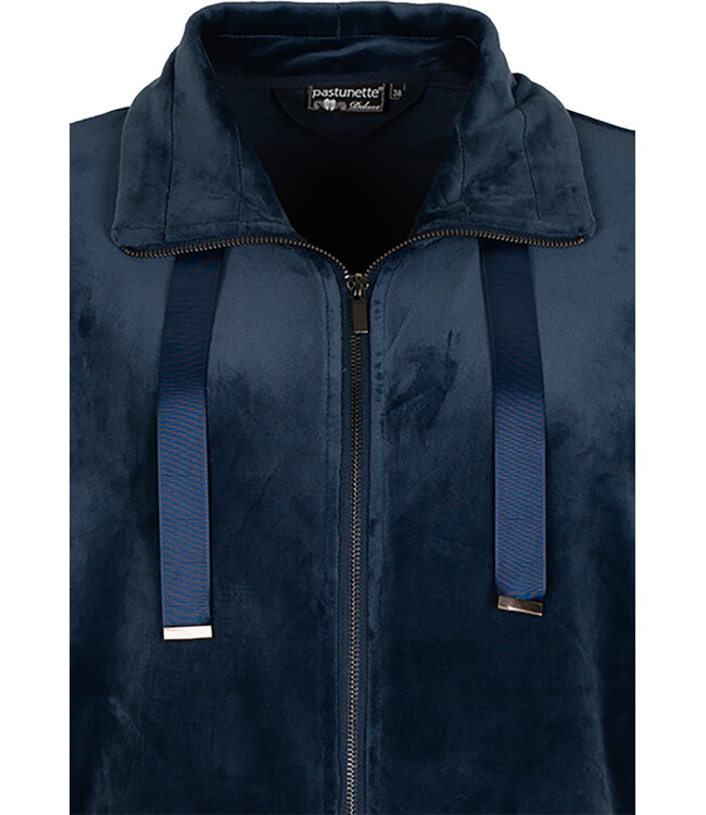 luxe blauw velours dames loungeset met rits 'chic blue velvet'