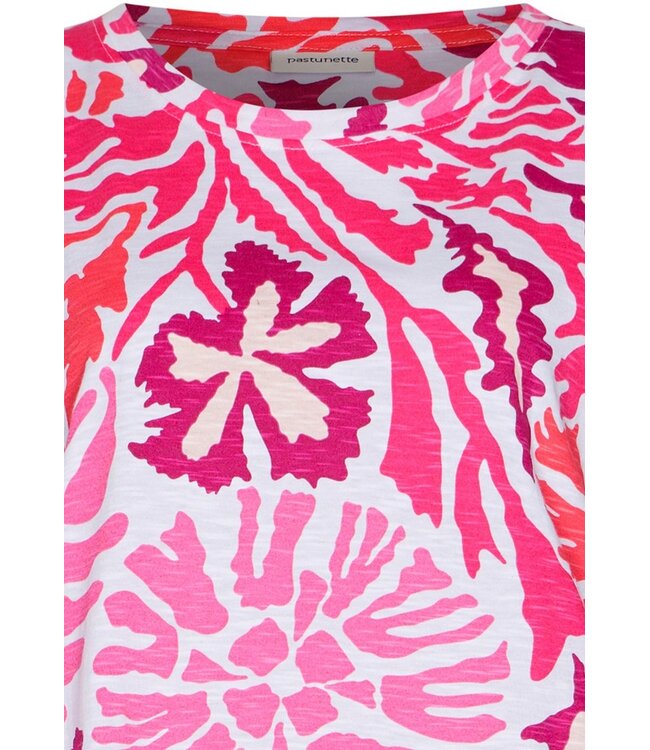 ladies short sleeve organic cotton nightdress coral flowers