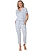 ecovero-viscose short sleeve pyjama with buttons blue animal